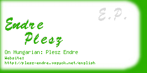 endre plesz business card